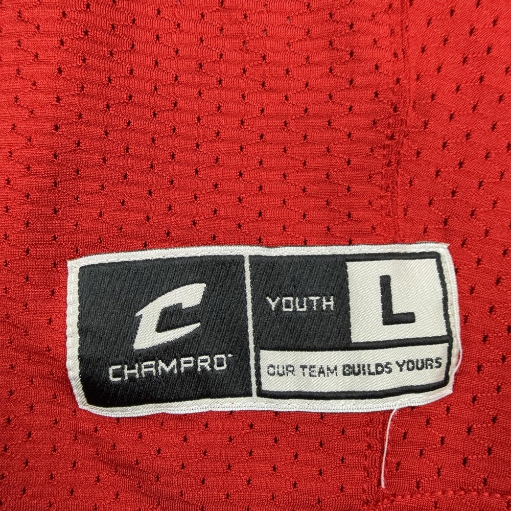 Champro Tigers Football Jersey Youth Large Scarlet Red 00 Mammoth FJ29YSCL - Picture 3 of 14